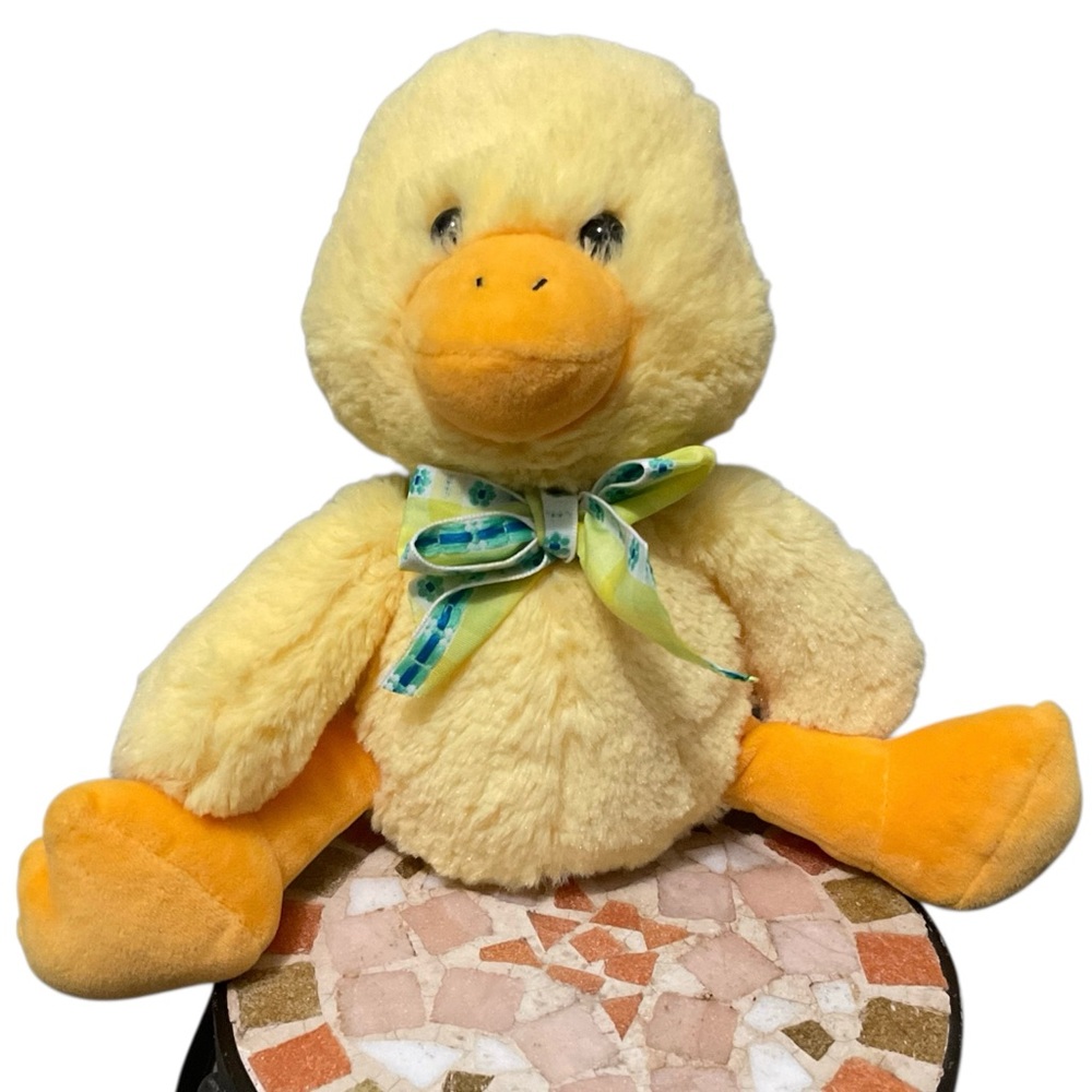 GUND Plush Yellow Duck with Bow Springtime Stuffed Animal Cozy Soft Baby Nursery